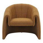 Karrige Fassy, stof teddy në nuancë mustard 80x66x80cm - Image 4