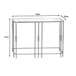 Konsolë Emiliane Inart, metal ari-xham pasqyrë 90x32x77cm - Image 2