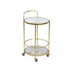 Karrocë Sieni Inart, metal ari-xham pasqyrë D39.5x74.5cm