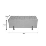 Komplet stoli me trungun Daph Inart prej 2 pëlhurash kadife në nuancë bezhë dhe të bardhë - Image 4