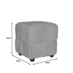 Tabure Cuirl Inart, stof teddy në nuancë të bardhë 45x45x45cm - Image 4