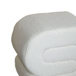 Tabure Escargot Inart, stof teddy në nuancë të bardhë 48x42x44cm - Image 2