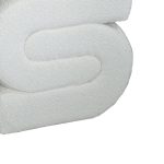 Tabure Escargot Inart, stof teddy në nuancë të bardhë 48x42x44cm - Image 3