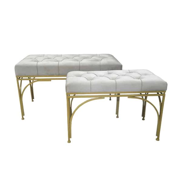 Stola Reigner Inart, set 2 copë, stof kadife në nuancë bezhë