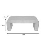 Tabure Gagga Inart, stof kadife në nuancë bezhë 110x40x45cm - Image 2