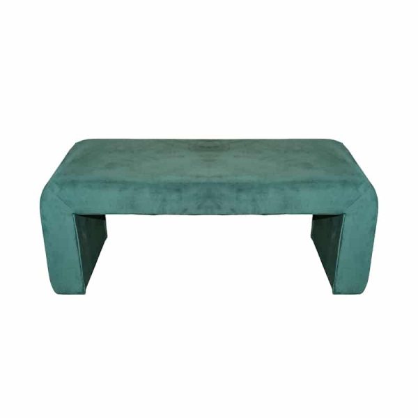 Tabure Gagga Inart, stof kadife në nuancë jeshile 110x40x45cm
