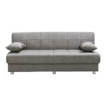 Romina  divan-krevat 3-vendësh me hapësirë ​​ruajtëse pëlhurë bezhë e lehtë 180x83x79cm - Image 2