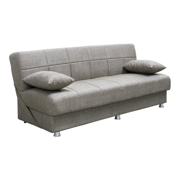 Romina  divan-krevat 3-vendësh me hapësirë ​​ruajtëse pëlhurë bezhë e lehtë 180x83x79cm