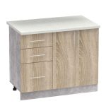 Mobilje të kuzhinës Festa I, melamine në ngjyrë sonoma 100x60x85cm - Image 2