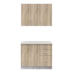 Mobilje të kuzhinës Festa I, melamine në ngjyrë sonoma 100x60x85cm - Image 4