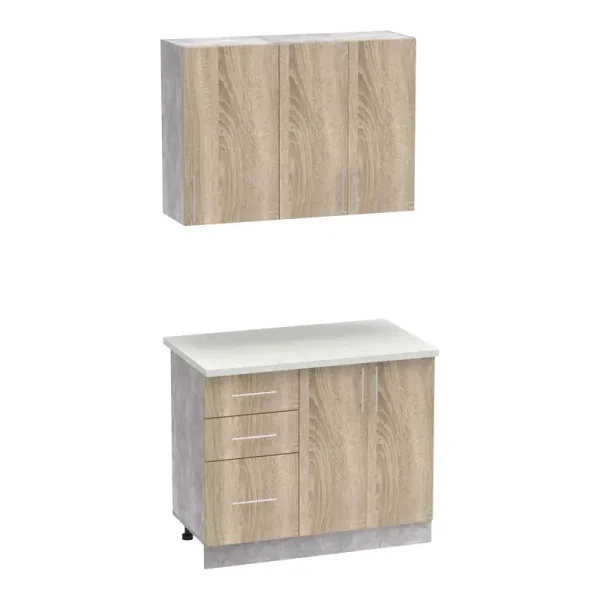 Mobilje të kuzhinës Festa I, melamine në ngjyrë sonoma 100x60x85cm