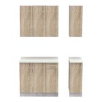 Mobilje të kuzhinës Festa II, melamine në ngjyrë sonoma 120x60x85cm - Image 4