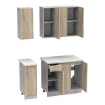 Mobilje të kuzhinës Festa II, melamine në ngjyrë sonoma 120x60x85cm - Image 5