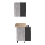 Mobilje të kuzhinës Festa II, melamine në gri të errët dhe ngjyrë sonoma 120x60x85cm - Image 6