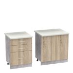 Mobilje të kuzhinës Festa II, melamine në ngjyrë sonoma 140x60x85cm - Image 2