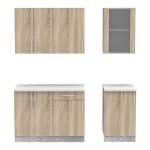 Mobilje të kuzhinës Festa ΙV, melamine në ngjyrë sonoma 160x60x85cm - Image 4