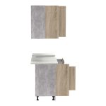 Mobilje të kuzhinës Festa ΙV, melamine në ngjyrë sonoma 160x60x85cm - Image 6