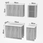 Mobilje të kuzhinës Festa ΙV, melamine në ngjyrë sonoma 160x60x85cm - Image 7