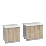 Mobilje të kuzhinës Festa V, melamine në ngjyrë sonoma 160x60x85cm - Image 2