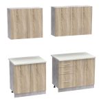 Mobilje të kuzhinës Festa V, melamine në ngjyrë sonoma 160x60x85cm