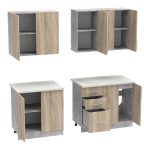 Mobilje të kuzhinës Festa V, melamine në ngjyrë sonoma 160x60x85cm - Image 5