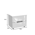 Komodinë Afina, MDF-melamine në ngjyrë të bardhë 50x35x41cm - Image 3