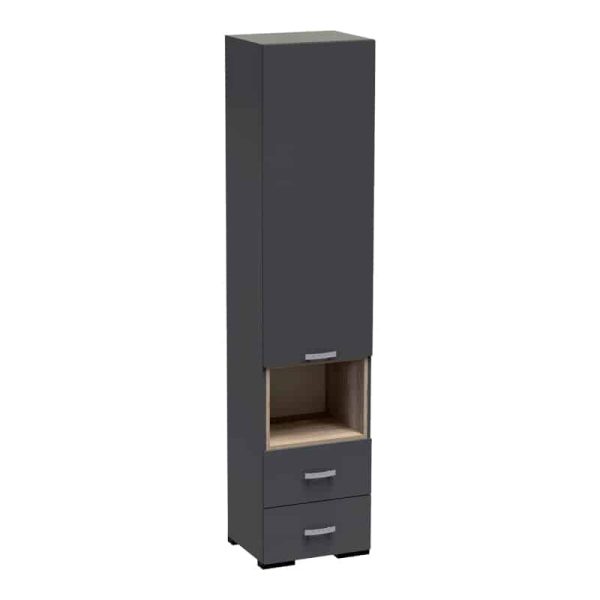 Garderobë Toscana, melaminë në ngjyrë antracit 50x42x222.5cm
