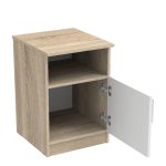 Komodinë Galdi, melamine në ngjyrë sonoma-e bardhë 40x45x60cm - Image 3