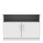 Komodinë Galdow, melamine në ngjyrë të bardhë 80x45x60cm - Image 2