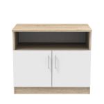 Komodinë Galdow, melamine në ngjyrë sonoma-e bardhë 80x45x60cm - Image 2