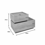 Komodinë anësore shtrati Elencia, në ngjyrë lisi dhe gri 60x40x47cm - Image 4