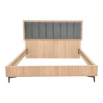 Krevat çift Monacol, ne ngjyrë natyrale me ngjyrë gri të errët 160x200cm - Image 2