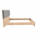 Krevat çift Monacol, ne ngjyrë natyrale me ngjyrë gri të errët 160x200cm - Image 3