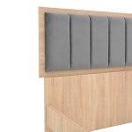 Krevat çift Monacol, ne ngjyrë natyrale me ngjyrë gri të errët 160x200cm - Image 4